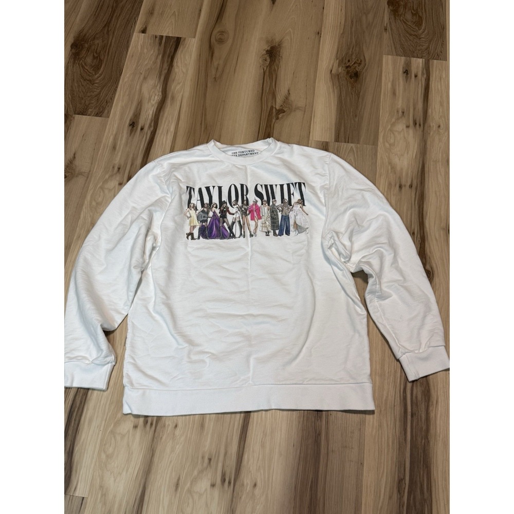 The Tortured Poets Department Taylor Swift ERAS WHITE CREWNECK Size L